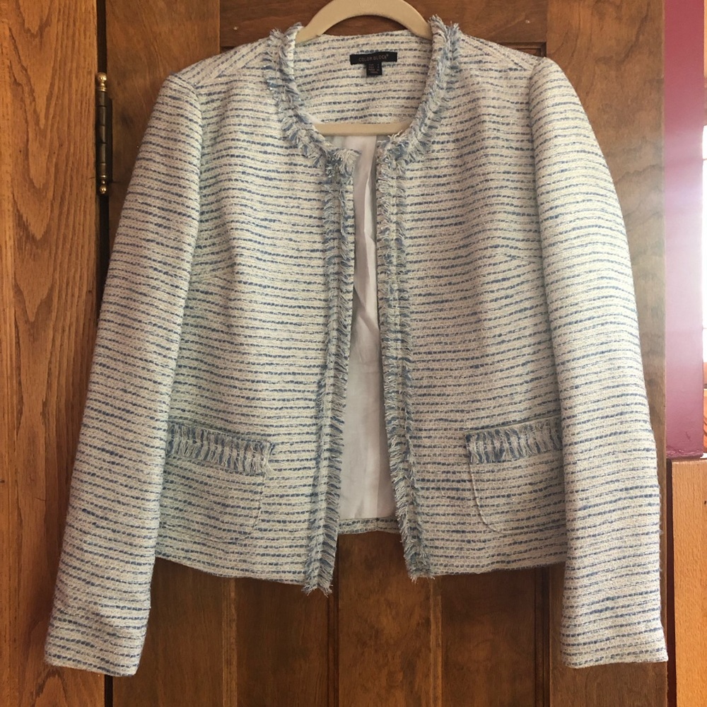 Ice Blue/White Knit Blazer